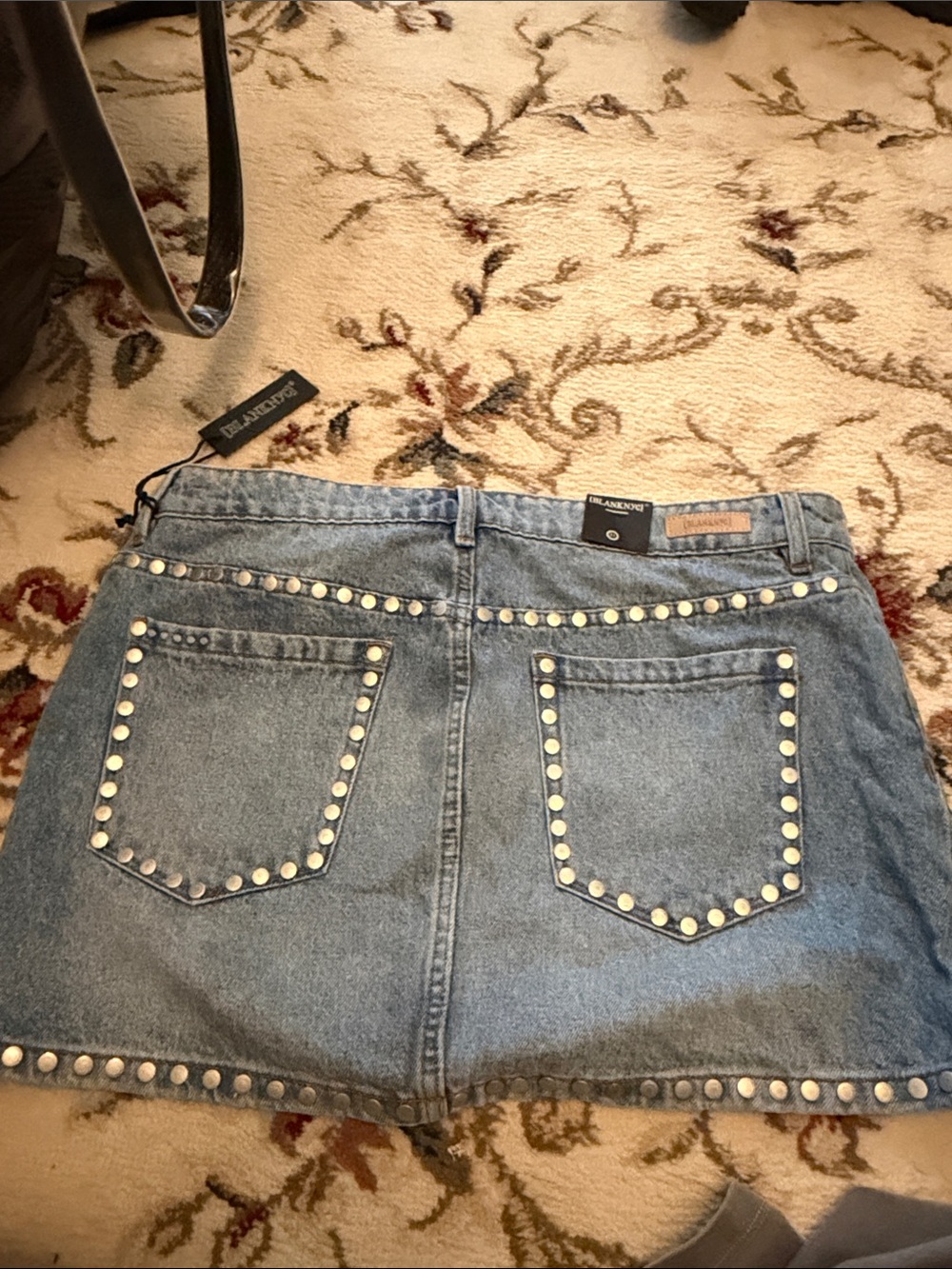 Denim Mini Skirt with Stud Trim Blank NYC NWT - Picture 5 of 5